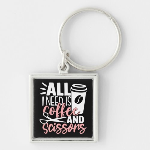 Cosmetologist Coffee Beauty Salon Hair Stylist Keychain