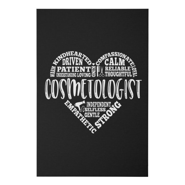 Cosmetologist, cosmetology, hair salon faux canvas print (Front)