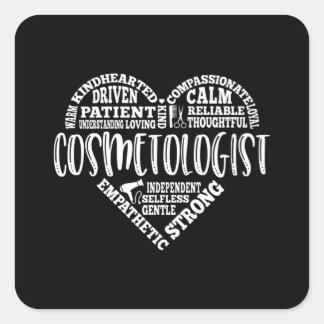 Cosmetologist, cosmetology, hair salon square sticker