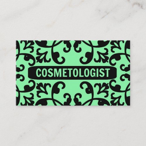 Cosmetologist Damask Business Card