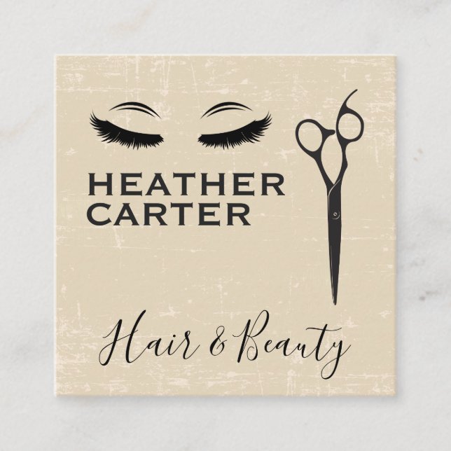 Cosmetologist | Eyelash Salon Shears Appointment Card (Front)