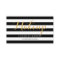 Cosmetologist Gold Calligraphy Black White Stripes