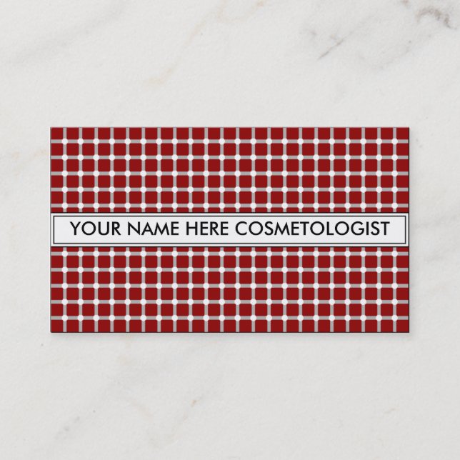 COSMETOLOGIST ILLUSION RED BUSINESS CARD (Front)
