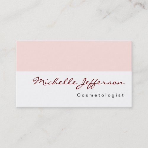 Cosmetologist Misty Rose White Business Card