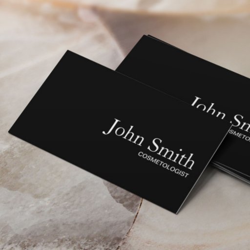 Customizable Plain Black QR Code Cosmetologist Business Card