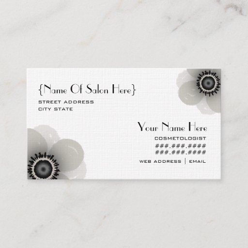 Customizable Cosmetologist Salon Appointment - Anemone Business Card Templates