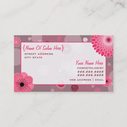 Cosmetologist Salon Appointment Floral Card