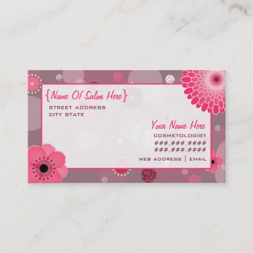 Customizable Cosmetologist Salon Appointment Floral Card Business Card