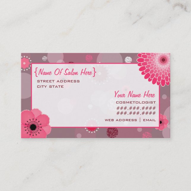 Cosmetologist Salon Appointment Floral Card (Front)