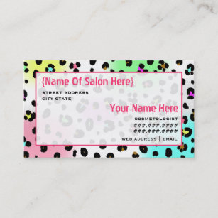 Cosmetologist Salon Appointment Neon Leopard Print