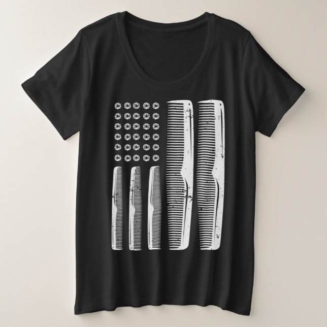 Cosmetologist Scary Hairstylist & Hairdresser Plus Size T-Shirt (Design Front)