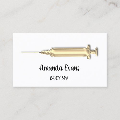 Cosmetologist Syringe Botox Injection Gold  Appointment Card
