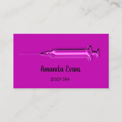 Cosmetologist Syringe Botox Injection Pink Berry Appointment Card