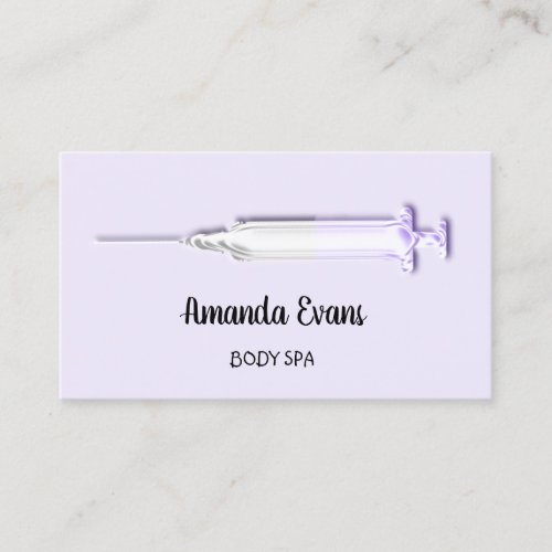 Cosmetologist Syringe Botox Injection Silver Lilac Appointment Card