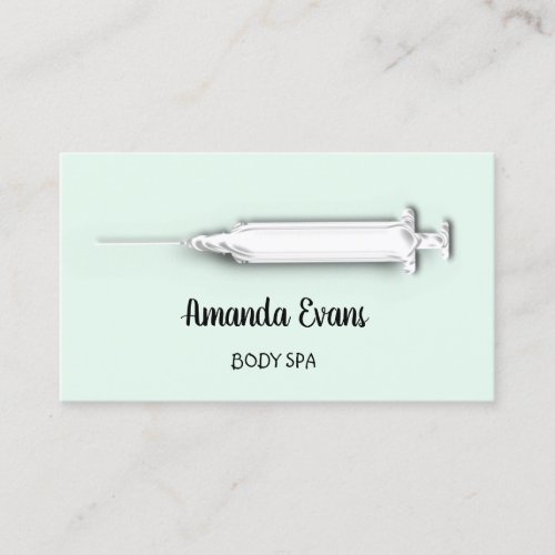 Cosmetologist Syringe Botox Injection Silver Ombre Appointment Card