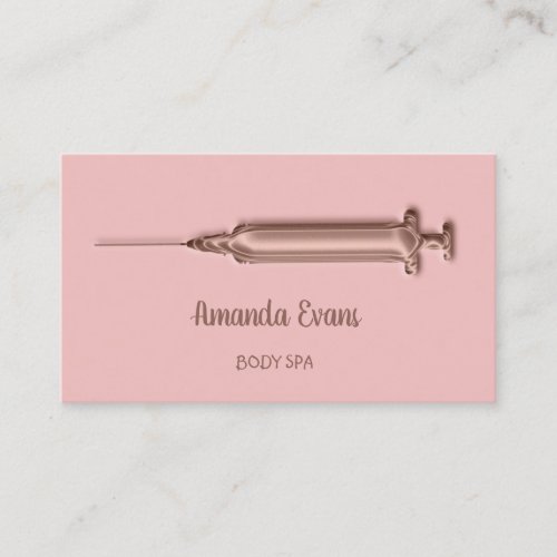 Cosmetologist Syringe Botox Injections Rose Blush Appointment Card