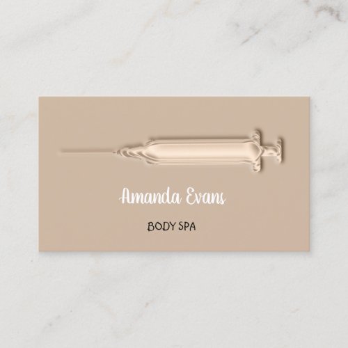 Cosmetologist Syringe Botox Injections Rose SPA Appointment Card