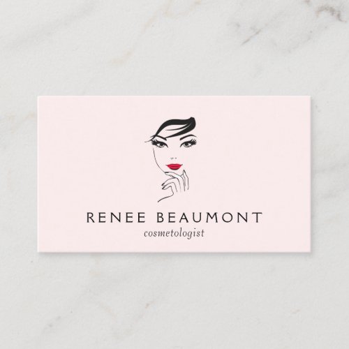 Cosmetologist Womans Face Business Card