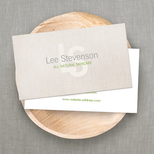 Cosmetology All Natural Beauty Simple Linen Look Business Card