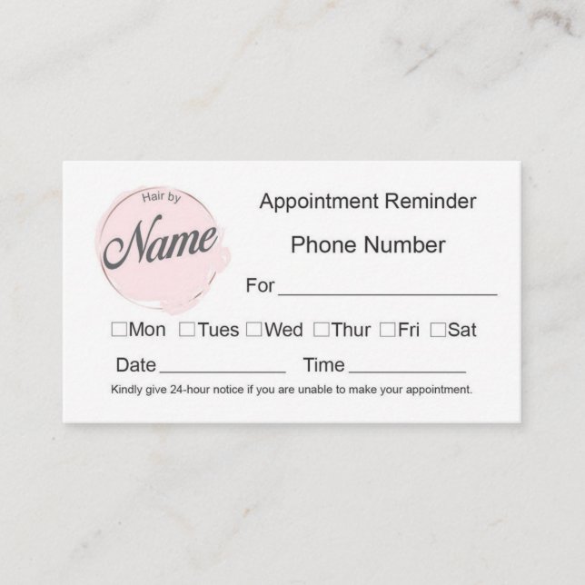 Cosmetology Appointment Cards (Front)