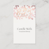 Cosmetology Blush Pink Leaves Beauty Salon and Spa Business Card (Front)