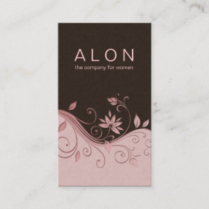 Cosmetology Business Card Elegant Floral Pink