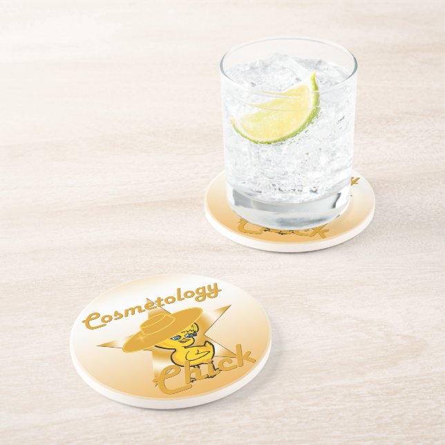 Cosmetology Chick #10 Sandstone Coaster (Side)