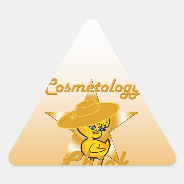 Cosmetology Chick #10 Triangle Sticker (Front)