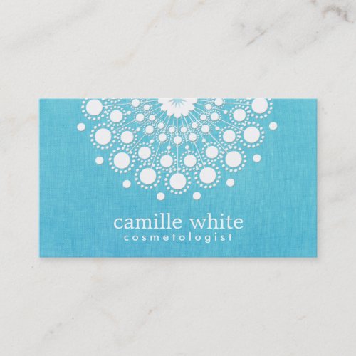Cosmetology Elegant Circle Motif Turquoise Blue Business Card Template