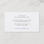 Cosmetology Faux Foil Leaves Lavender Linen Look Business Card (Back)