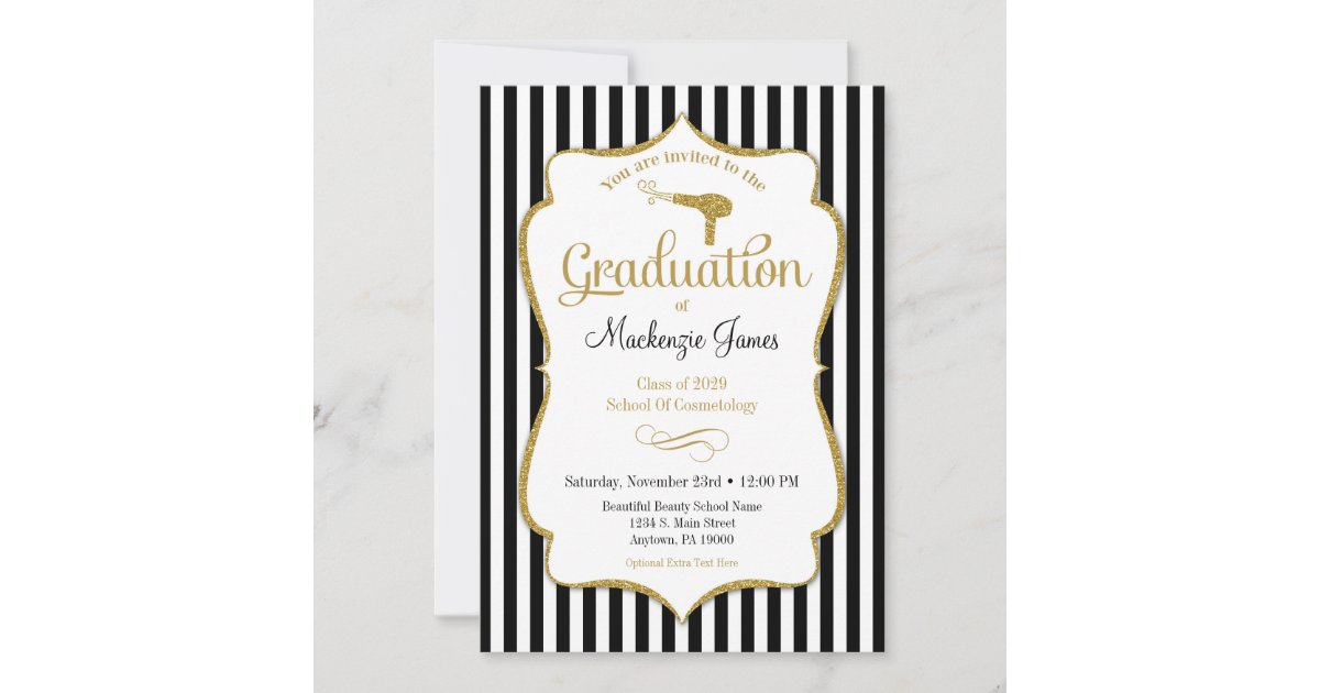 Cosmetology Graduation Announcement Invitation | Zazzle