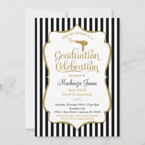 Cosmetology Graduation Party Invitation Beauty