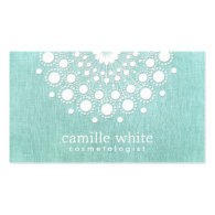 Cosmetology Pretty Circle Motif Light Aqua Blue Business Cards