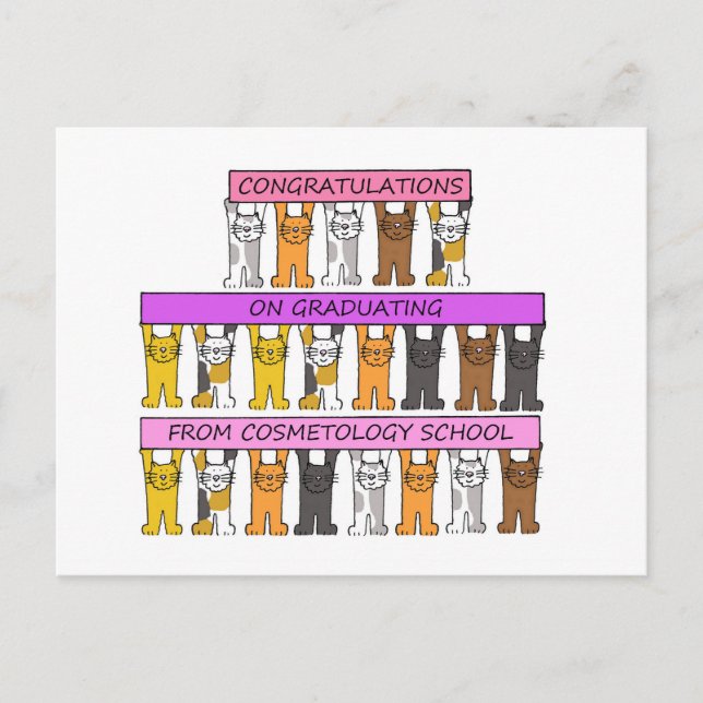 Cosmetology School Graduate Congratulations Postcard (Front)