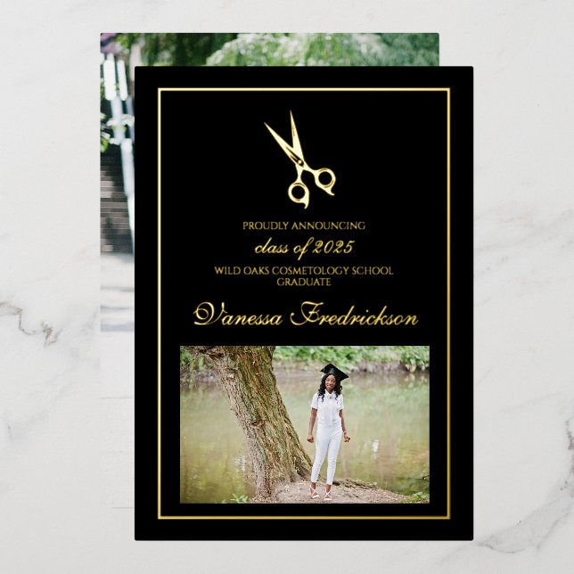Cosmetology School Graduation Announcement (Front/Back)