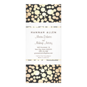 Cosmetology Spa Gold Circles Black Rack Card