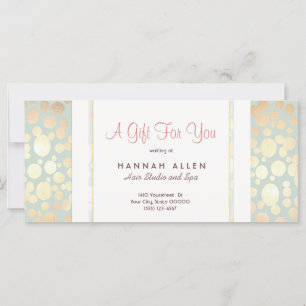 Cosmetology Spa Gold Circles Gift Certificate