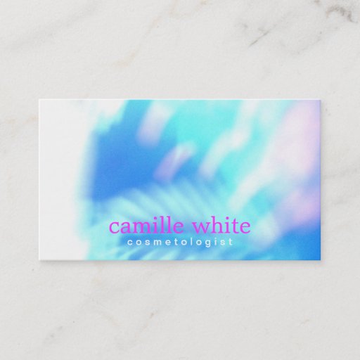 Customizable Cosmetology Turquoise Blue Abstract Spa and Salon Business Card Template