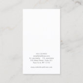 Cosmetology White Embossed Look Leaves Business Card (Back)