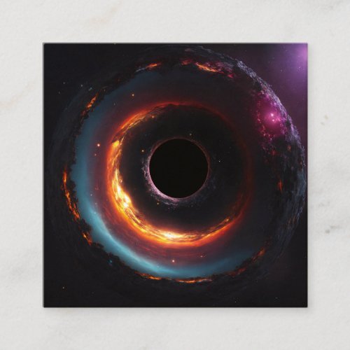  Cosmic Absorption Digital Art Black Hole Square Business Card