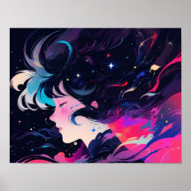 Cosmic Abstract Anime Girl