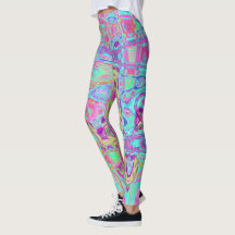 Cosmic Abstract Aqua and Hot Pink Retro Ripples