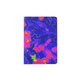 Cosmic abstract blue passport holder