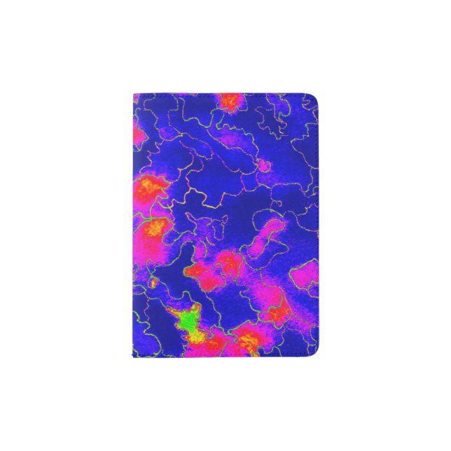 Cosmic abstract blue passport holder (Front)