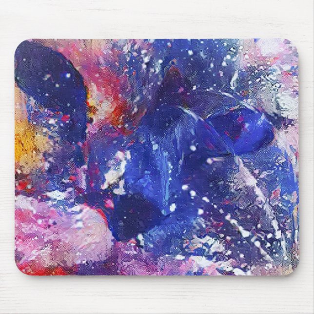 Cosmic Abstract Cat Dreamscape  Mouse Pad (Front)