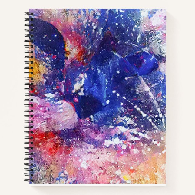 Cosmic Abstract Cat Dreamscape  Notebook (Front)
