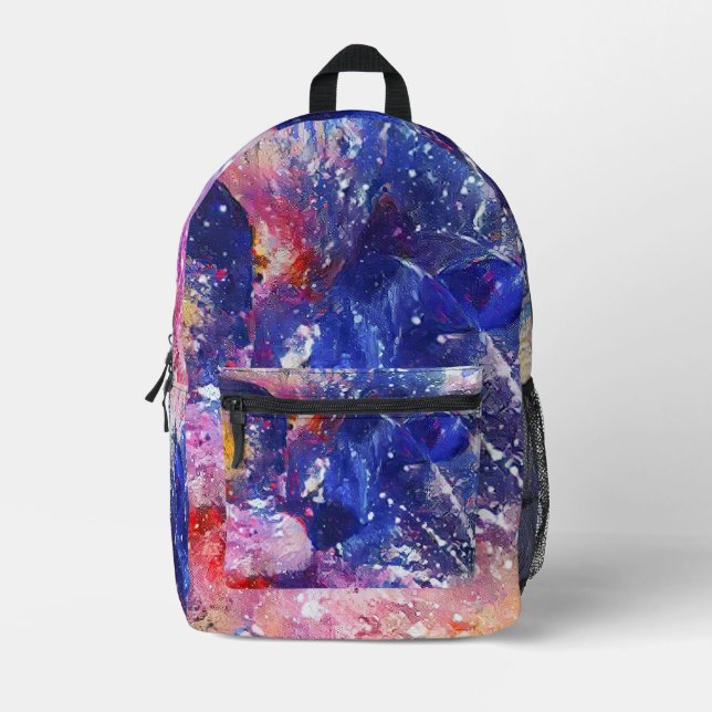 Cosmic Abstract Cat Dreamscape  Printed Backpack (Front)