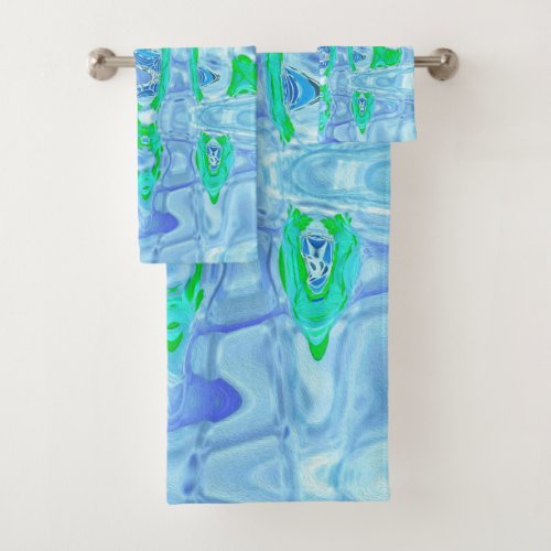 Cosmic Abstract Lavender Gray Retro Ripples Bath Towel Set