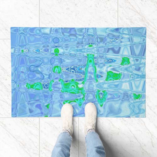 Cosmic Abstract Lavender Gray Retro Ripples Doormat