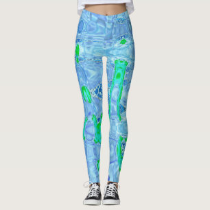 Cosmic Abstract Lavender Gray Retro Ripples Leggings